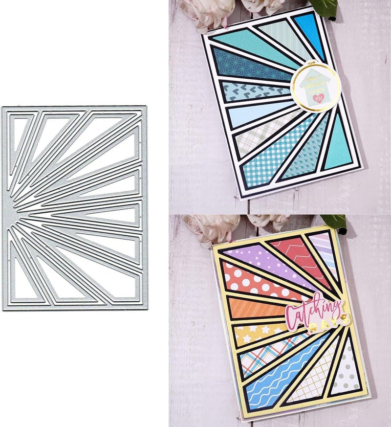 Mvchifay Cutting Dies for Card Making Metal Die-Cuts Scrapbooking Tool Hollow Frame DIY Craft Punch Template Embossing for Paper Album Decor (Sun Frame-14x10cm) - Image 1